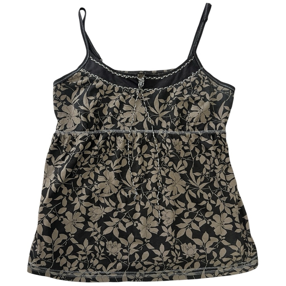 Y2K Brown Floral Tank Top 🤎
